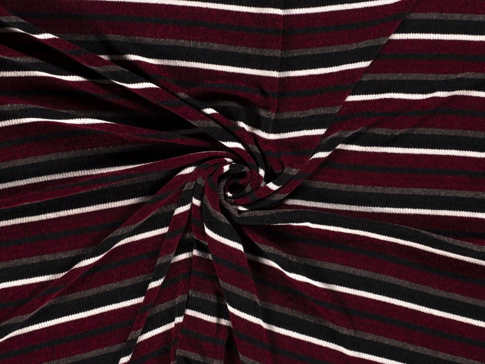 Chenille Stretch Knit Fabric Wine
 