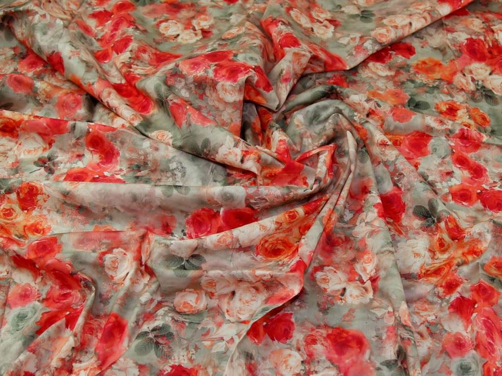 John Louden Pink & Grey Cotton Lawn Fabric
