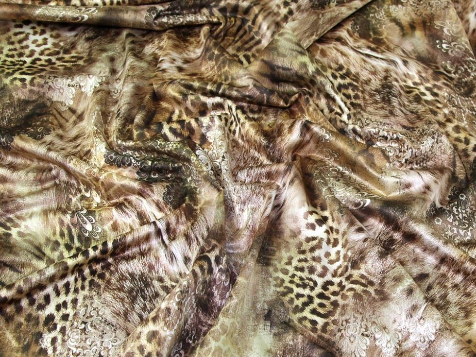 Gold Deadstock Faux Suede Stretch Knit Fabric