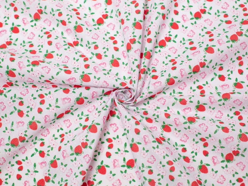 White Printed Polycotton Fabric