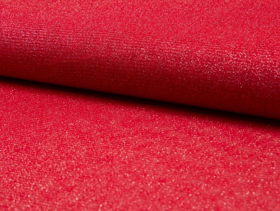 Red Deadstock Lurex Mesh Fabric