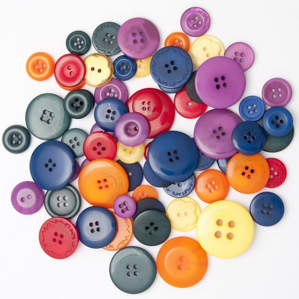 1 Kilo Assorted Buttons Bulk Value Pack Brights