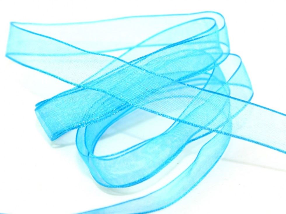 Berisfords 4 Peacock Wired Sheer Organza Ribbon