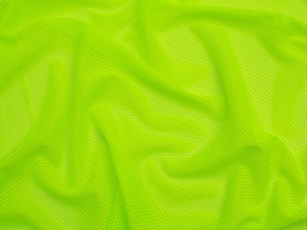 Minerva Core Range Airtex Mesh Stretch Knit Fabric Neon Yellow
 