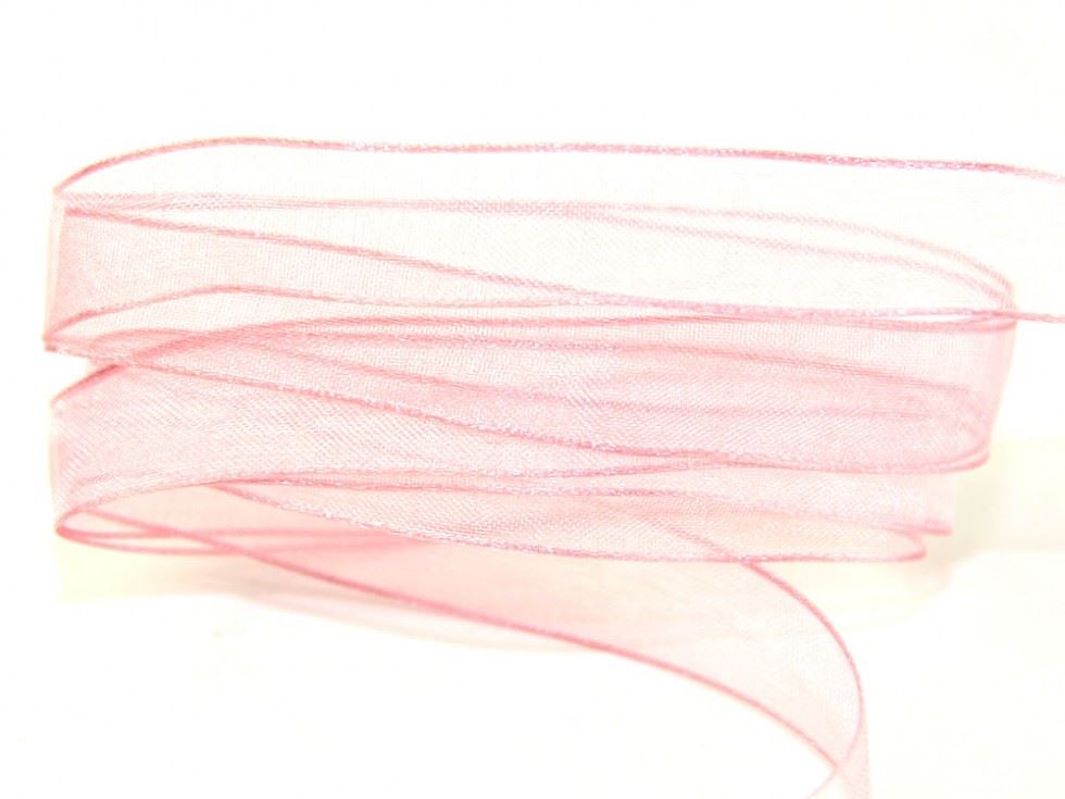 Berisfords 2 Pink Wired Sheer Organza Ribbon