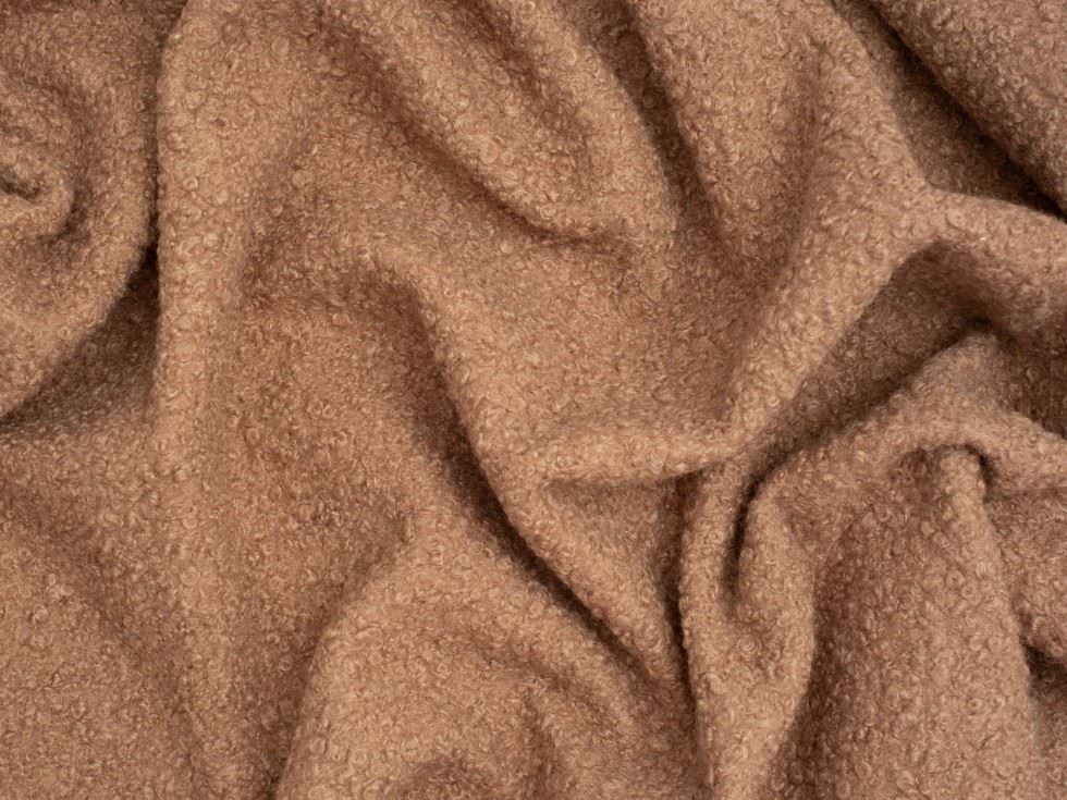 Minerva Core Range Boucle Textured Coating Fabric Caramel