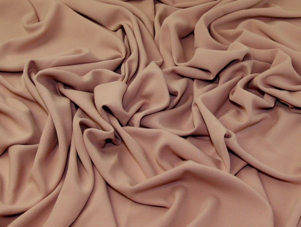 Blush Deadstock Rio Stretch Woven Crepe Fabric