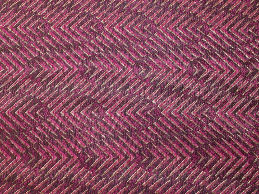 Magenta Deadstock Metallic Woven Brocade Fabric