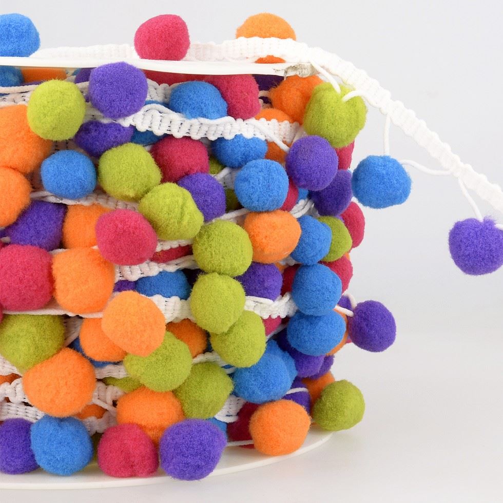 Stephanoise Pom Pom Trim White Multi
 