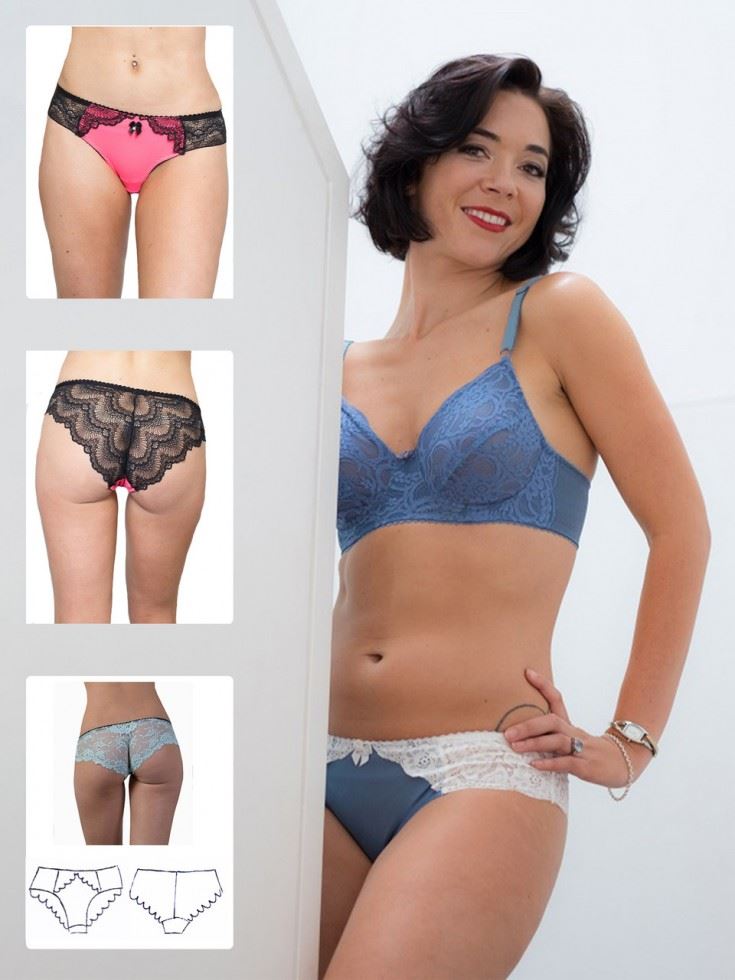 Booby Traps Paper Sewing Pattern Low Leg Lace Panties
 