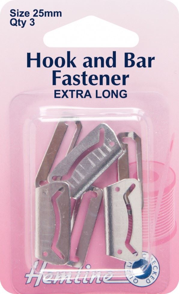 Hemline Silver Hook & Bar Fasteners