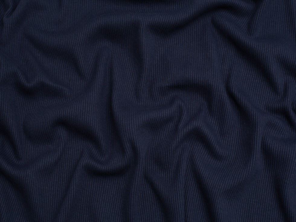 Minerva Core Range Cotton Rib Stretch Knit Fabric Navy Blue
 