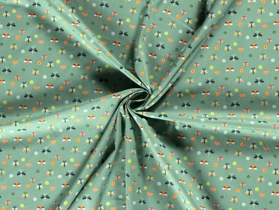 Green 100% Cotton Poplin Fabric