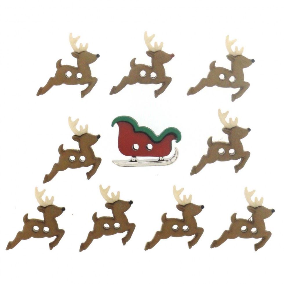 Dress It Up Christmas Reindeer Buttons
 