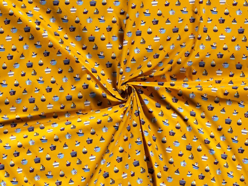 100% Cotton Poplin Fabric Yellow
 