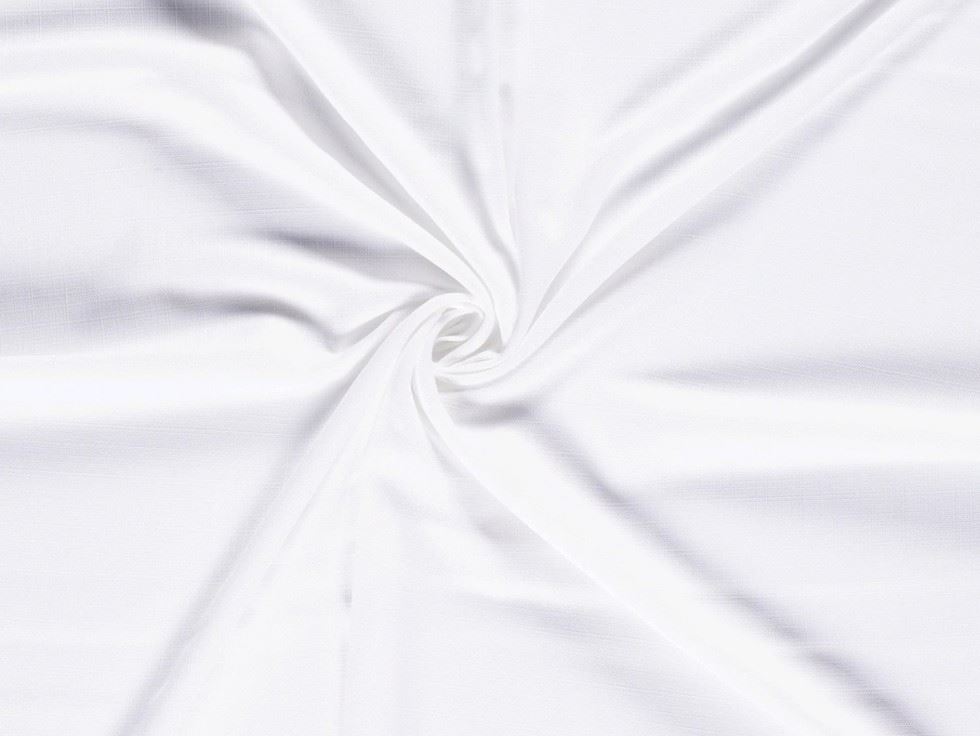 White Linen Look Textured Polyester Suiting Fabric