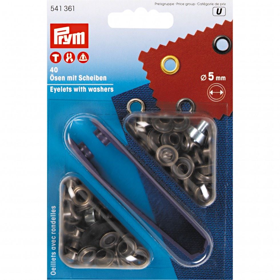 Prym Antique Brass Metal Eyelets With Washers