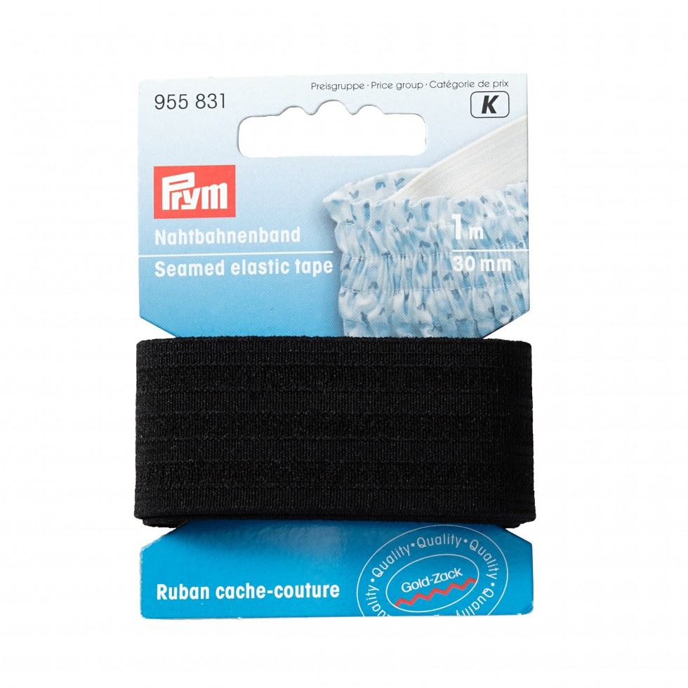 Prym Black Seamed Elastic Tape