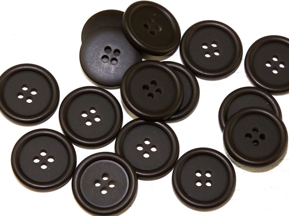 Dill Brown Round Matte Buttons (Value Pack)