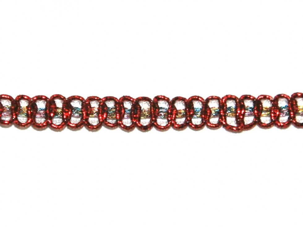 Essential Trimmings Red Fine Metallic Braid Trim