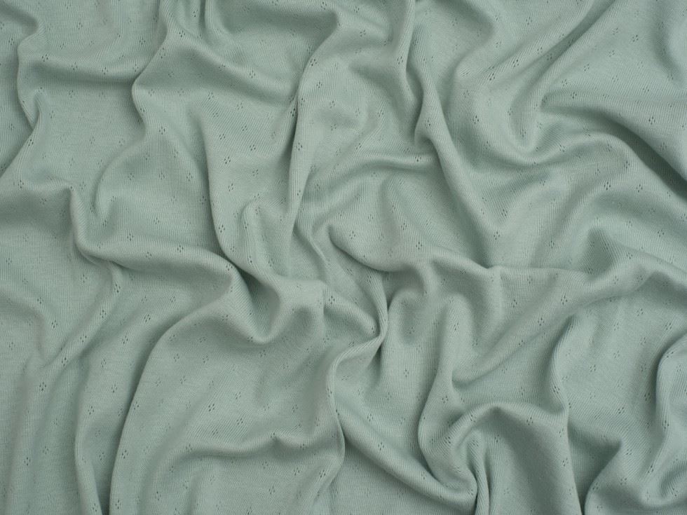 Minerva Core Range Aqua Baby Soft Pointelle Jersey Stretch Knit Fabric