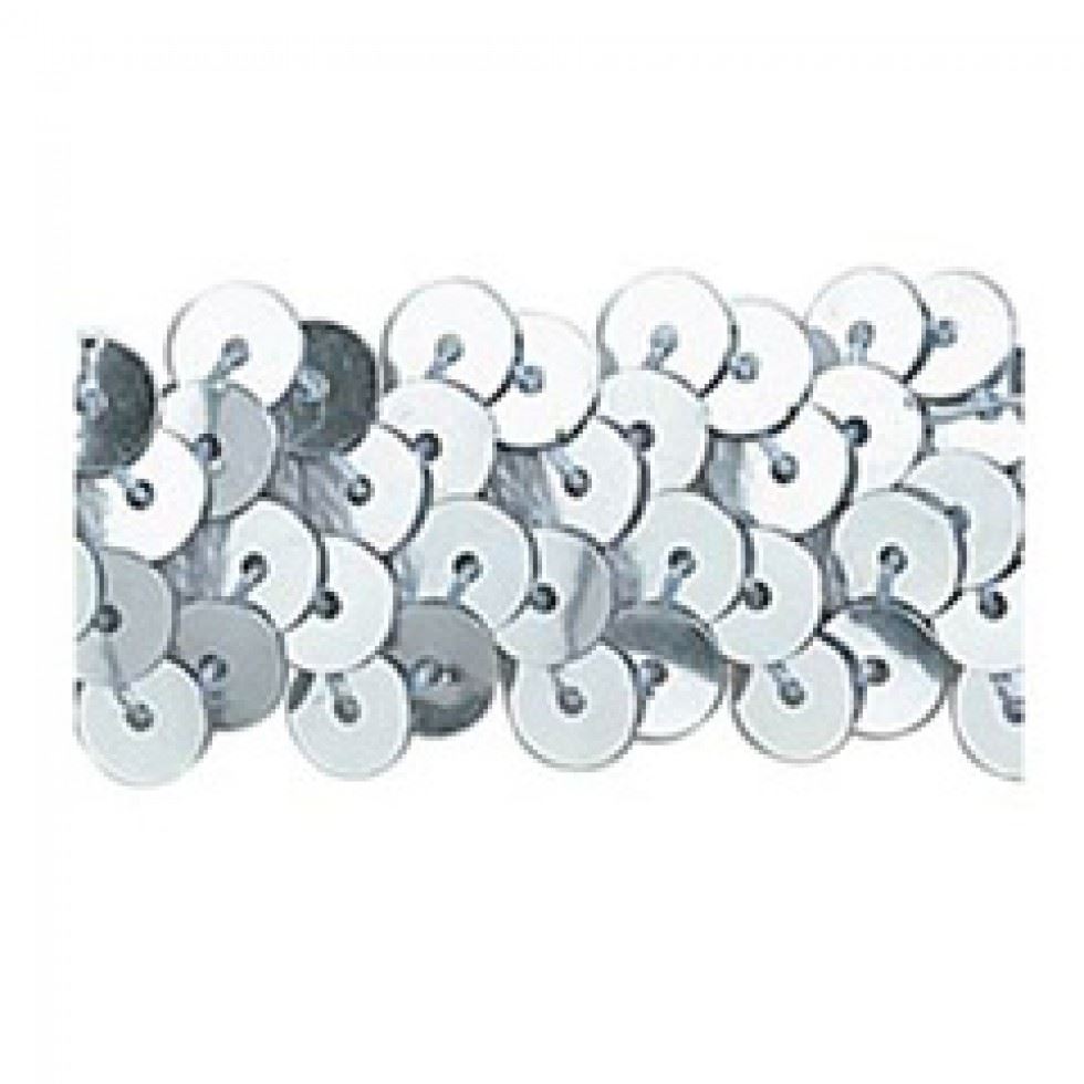Trimits Silver Stretch Sequins Trim