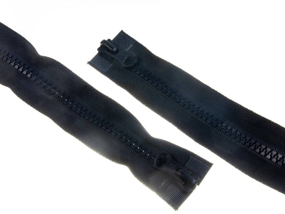 Two Way Chunky Open End Zips Navy Blue