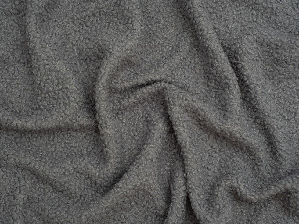 Teddy Faux Fur Coating Fabric Grey
 