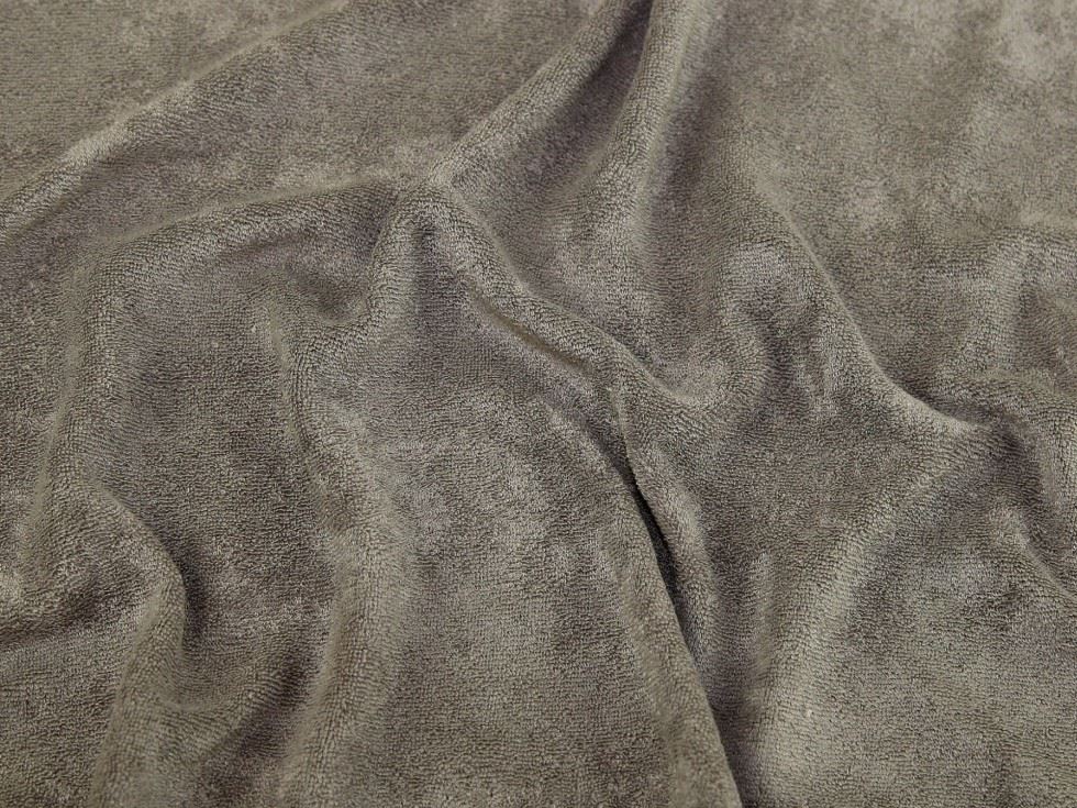 Stof France Bamboo Polyester Towelling Stretch Knit Fabric Taupe