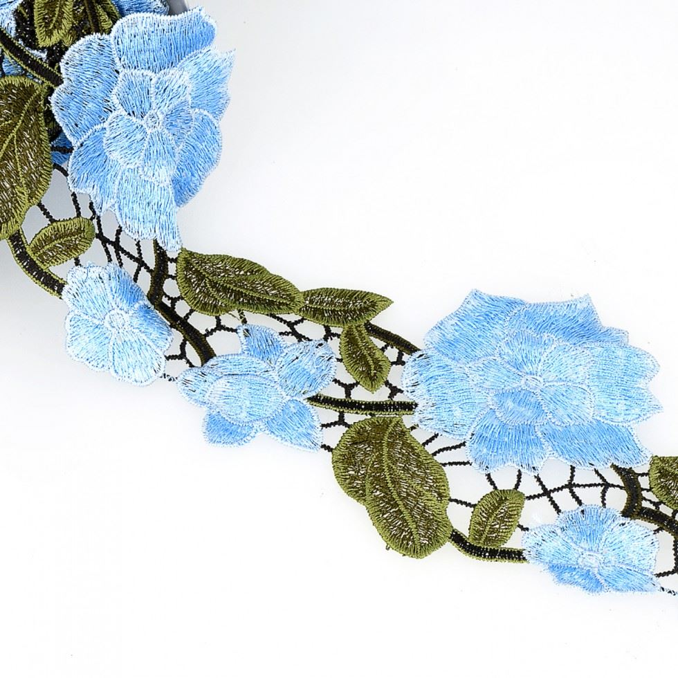 Stephanoise Guipure Lace Trim Blue