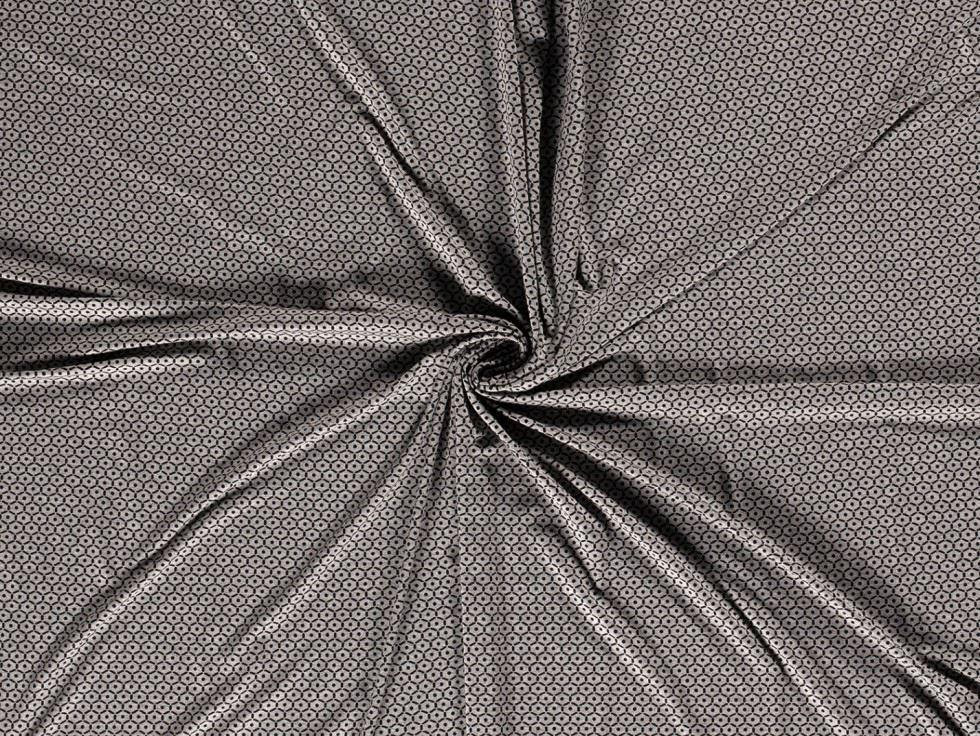 Viscose Jersey Stretch Knit Fabric Grey & Black
 