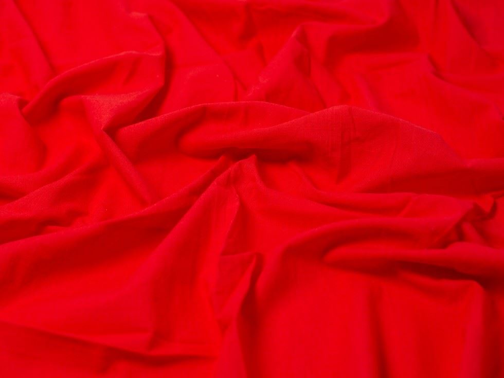Minerva Core Range Red Linen Look Textu Cotton Fabric
