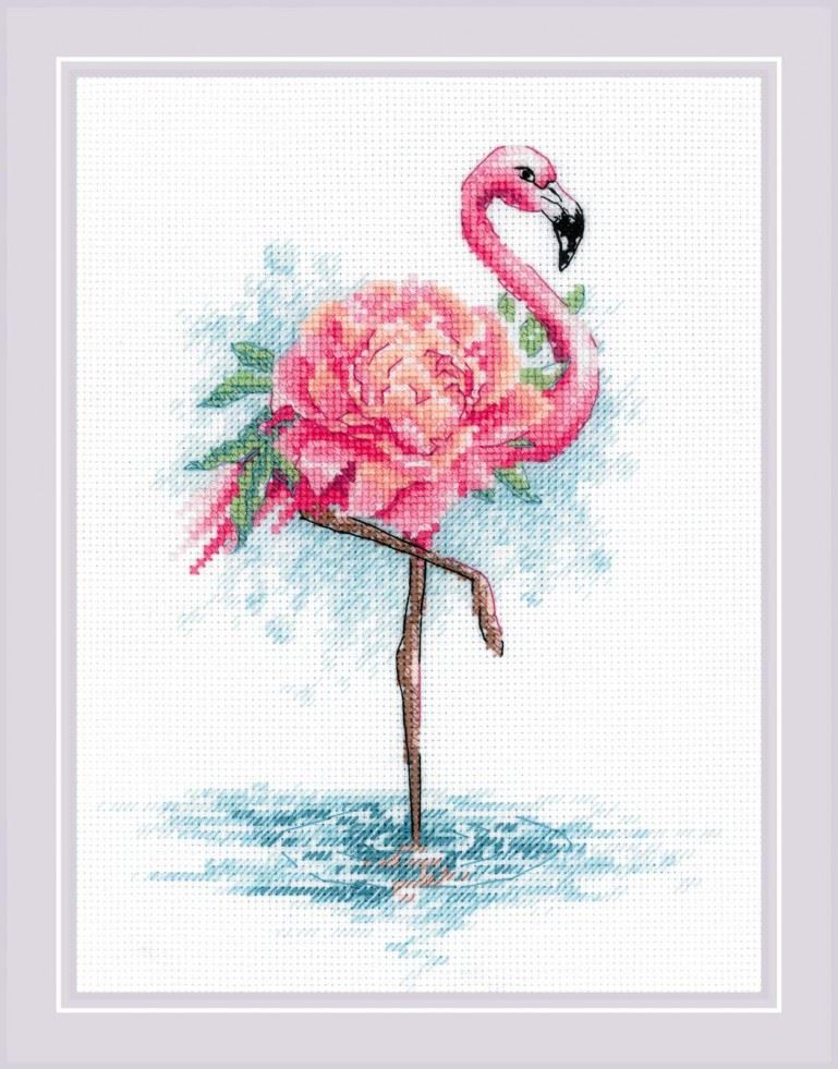 Riolis Blooming Flamingo Counted Cross Stitch Kit
