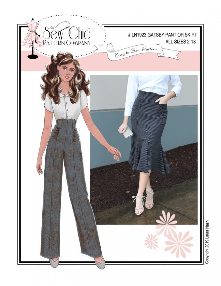 Sew Chic Sewing Pattern Gatsby Skirt & Pants