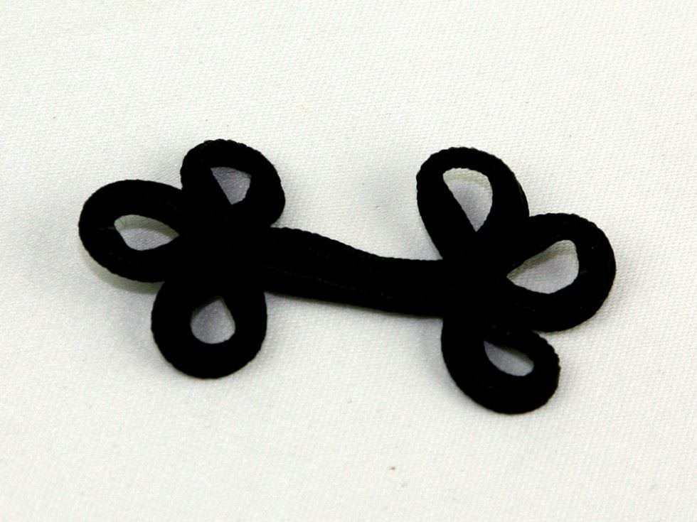 Chinese Button Frog Fasteners Black