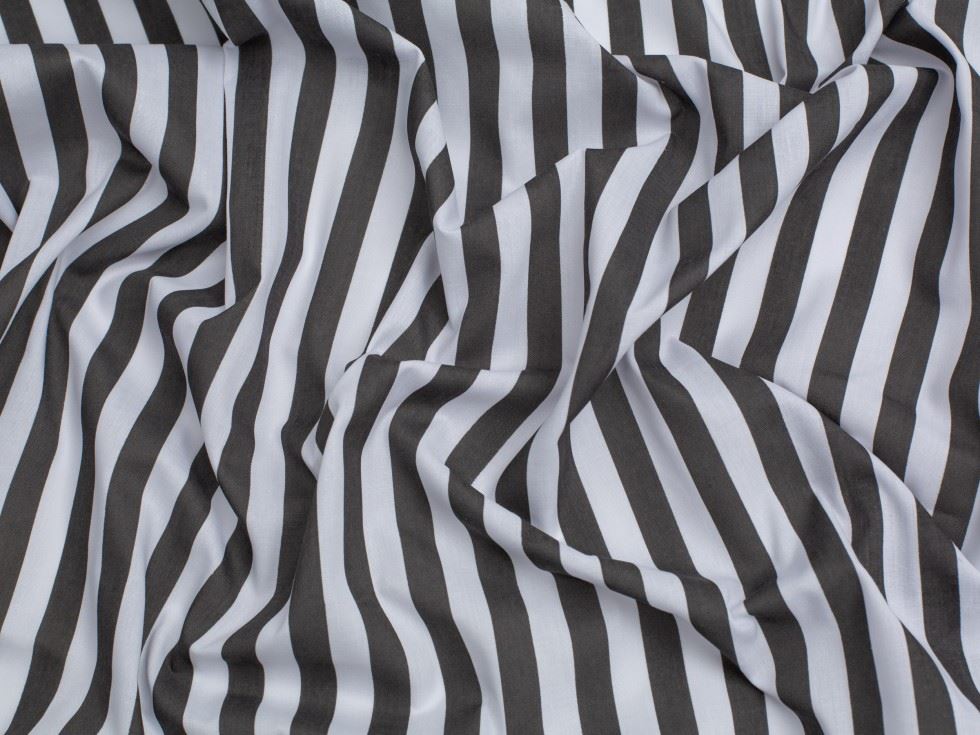 Minerva Core Range Printed Polycotton Fabric Dark Grey & White
 