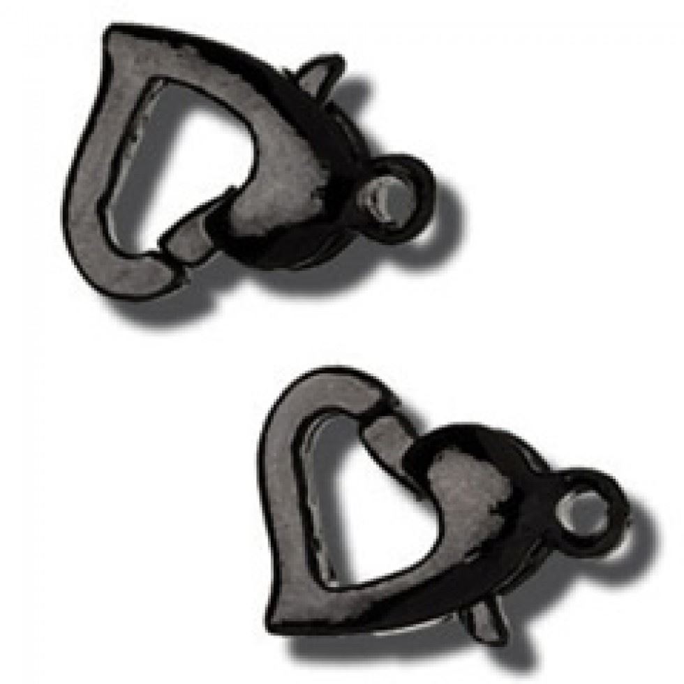 Trimits Black Heart Clasp Findings (Value Pack Of 5)