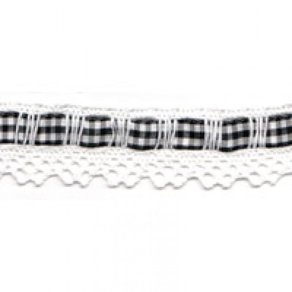 Essential Trimmings Black Gingham Lace Trim