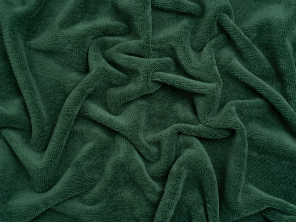 Minerva Core Range Bamboo Cotton Velvet Towelling Fabric Bottle Green
 