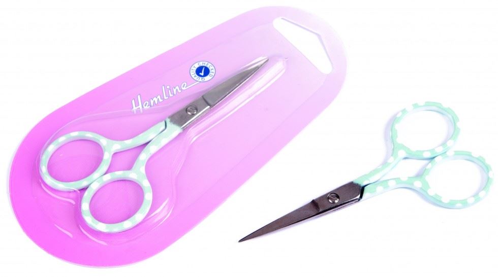 Hemline Polka Dot Scissors Blue
 
