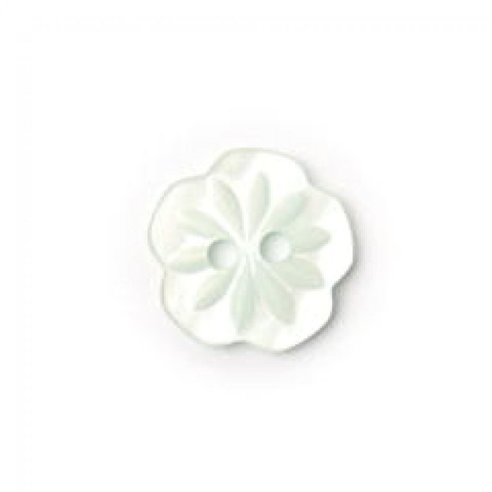 Crendon Carved Flower Buttons (Value Pack) Light Green
