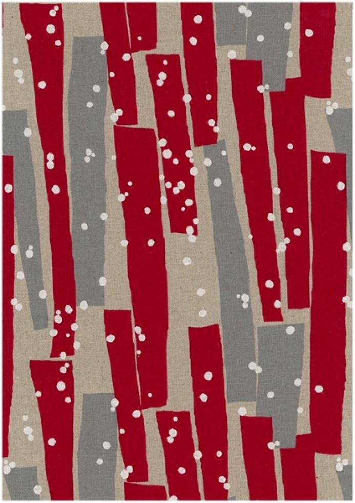 Kokka Cotton Linen Canvas Fabric Red
 