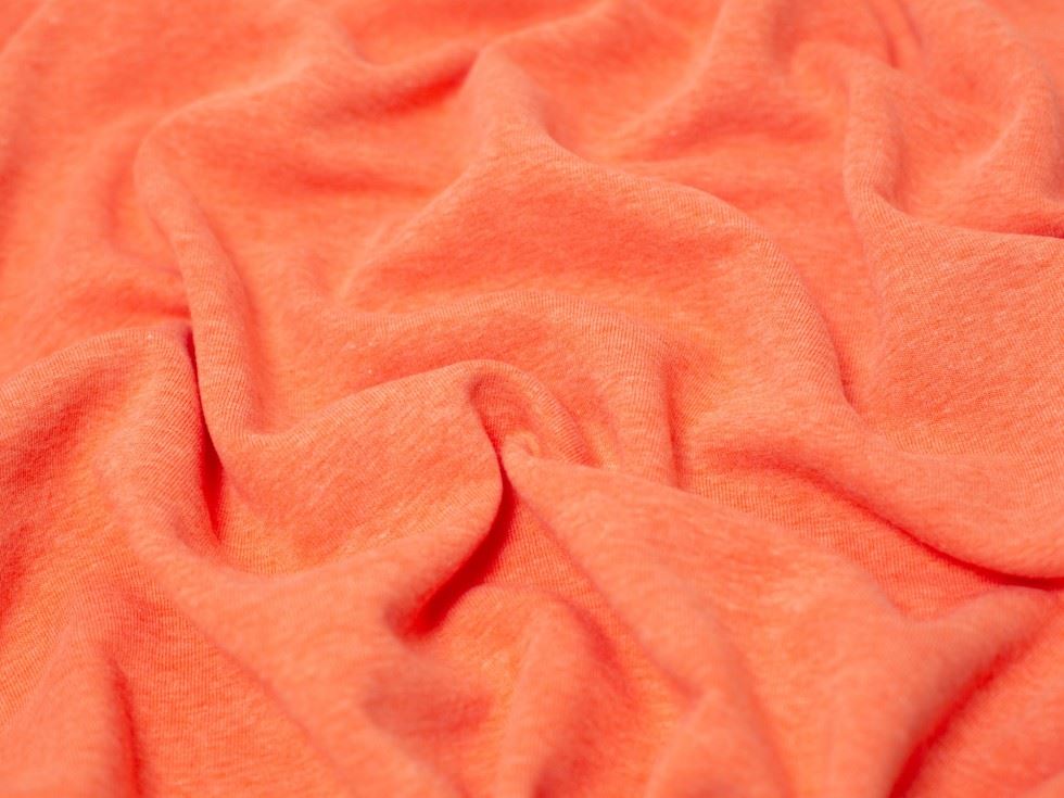 Minerva Core Range Tango Melange Polycotton Fleece Back Sweatshirt Stretch Knit Fabric
