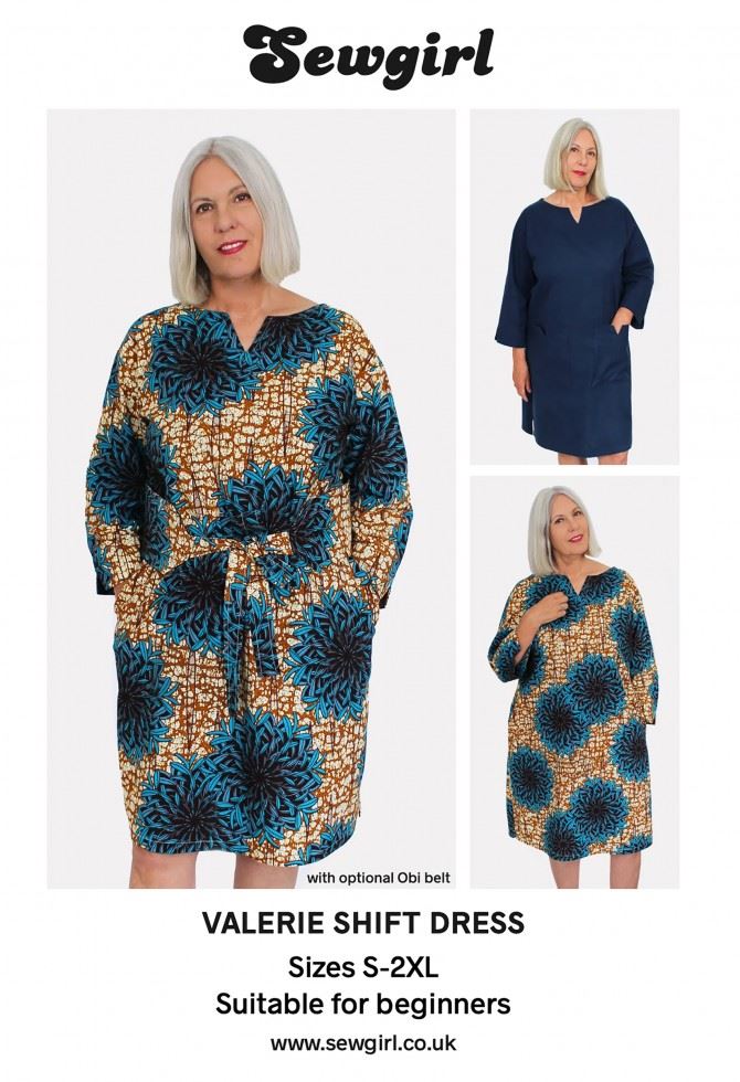 Sewgirl Paper Sewing Pattern Valerie Shift Dress
 