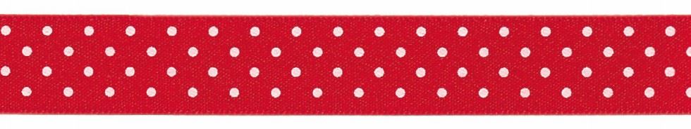 Berisfords 15 Red Micro Dot Ribbon (Value Roll)