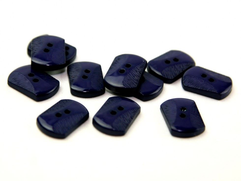 Dill Rectangular Carved Buttons (Value Pack) Dark Blue/Purple
 