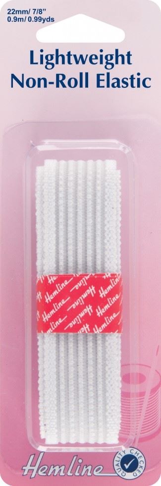 Hemline Non Roll Dressmaking Elastic White
