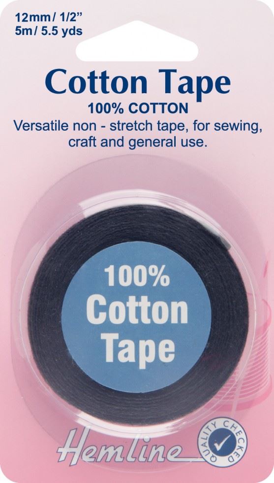 Hemline Black Cotton Tape