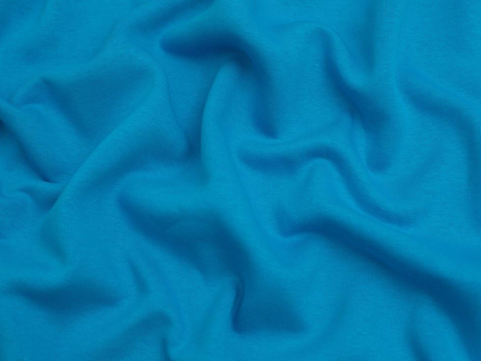 Minerva Core Range Turquoise Polycotton Fleece Back Sweatshirt Stretch Knit Fabric