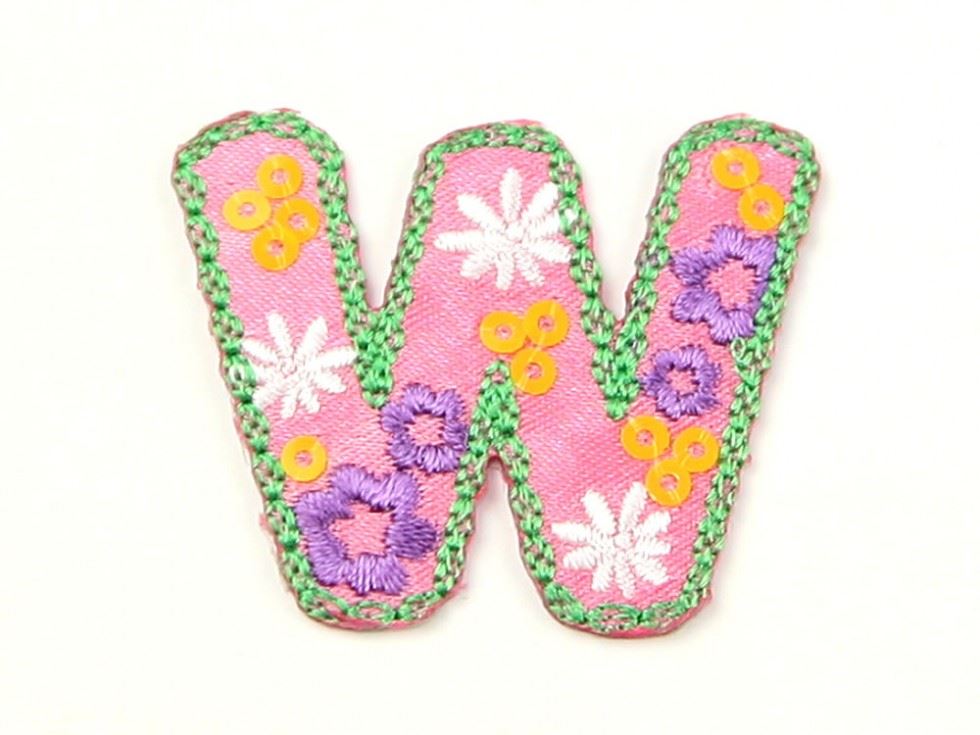 Alphabet Patch Motif (Value Pack of 3) Multicoloured Letter W